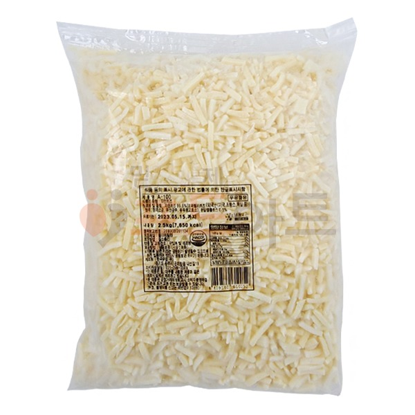 한국유업 모짜렐라 피자치즈 A-100 2.5kg/자연치즈 99.5%