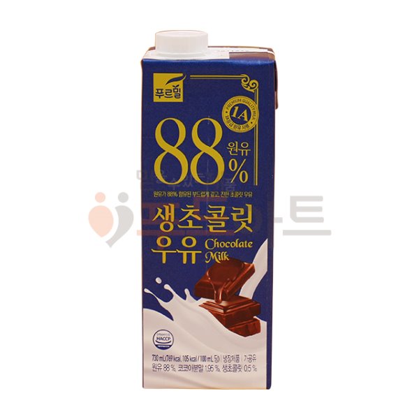 [푸르밀] 88% 생초콜릿 우유 730ml/초코우유/멸균우유