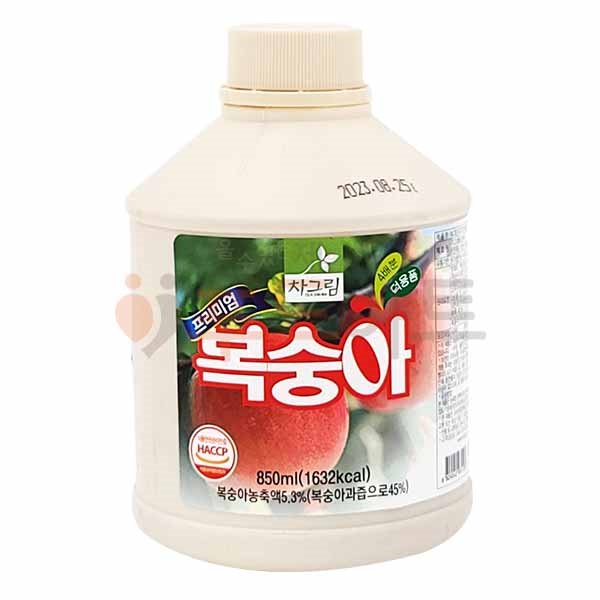 차그림 프리미엄 복숭아 850ml/과일원액/아이스티/농축액