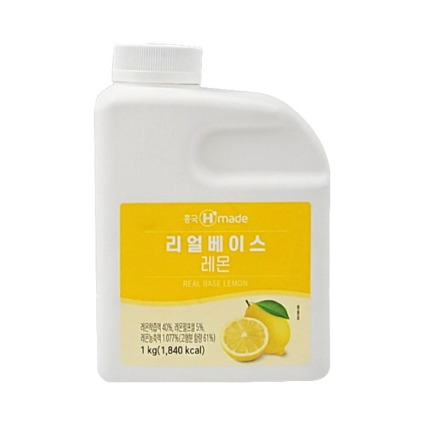 흥국F&amp;B 리얼베이스 레몬 1kg/리얼베이스/스무디/퓨레